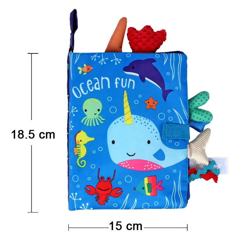 Soft Baby Cloth Book – Sensory Learning Toy for Infants Aged 0–12 Months