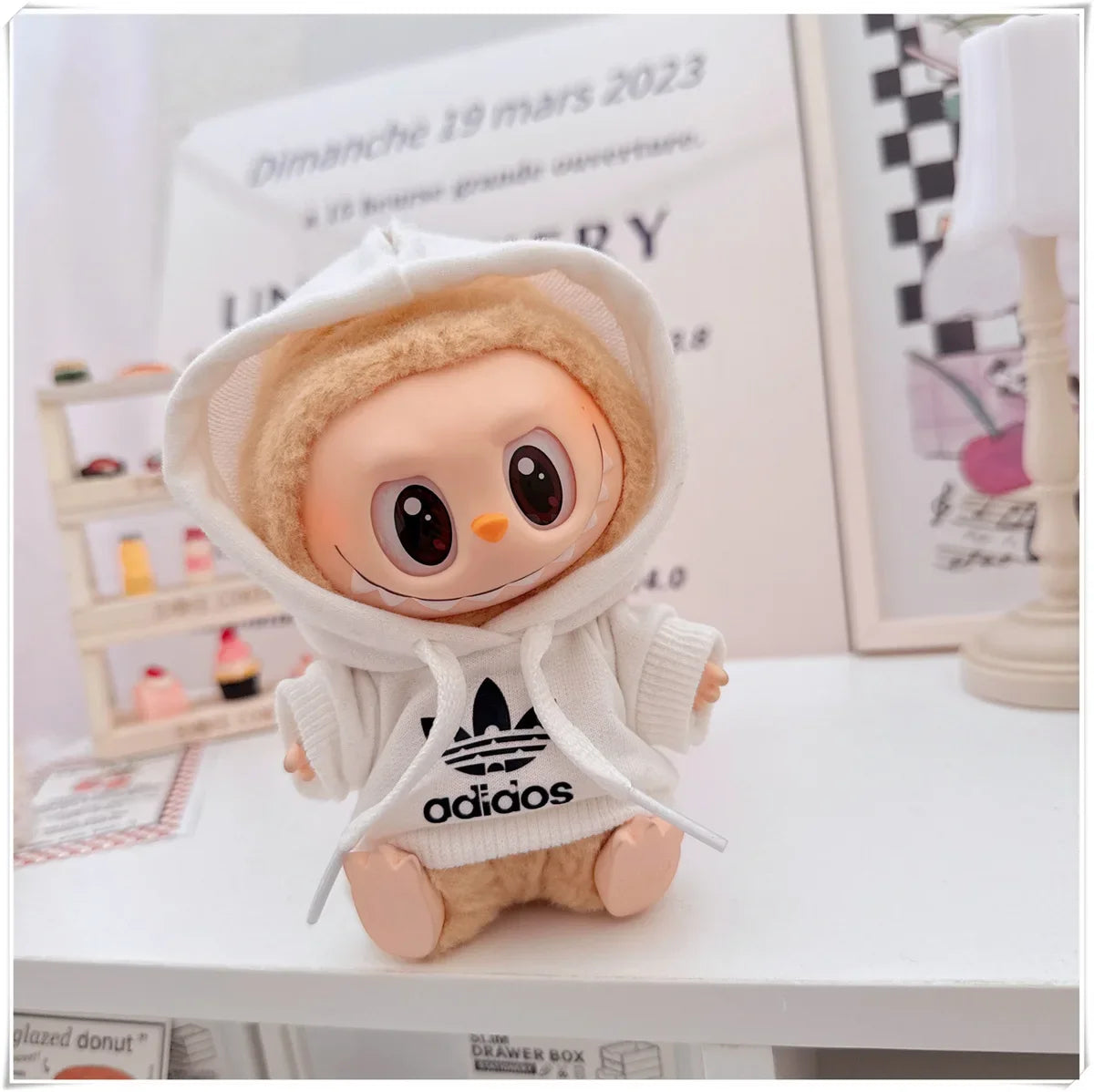 Labubu V1/V2/V3 Doll Clothing Set – Trendy Korean Hoodie & Pants Outfit 15–17cm Dolls