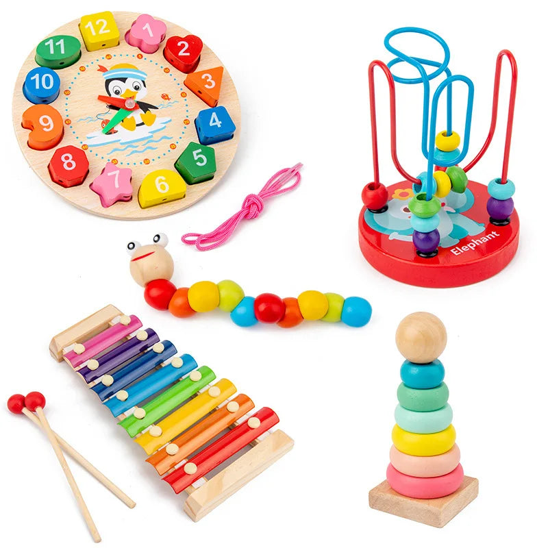 Montessori 3D Wooden Puzzle Toy – Educational Early Learning Game for Toddlers and Kids