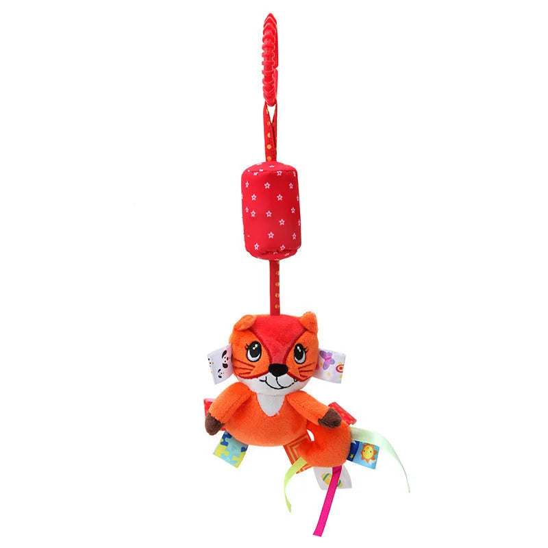 Soft Animal Handbells Rattle – Giraffe & Zebra Plush Toy with Teether for Infants