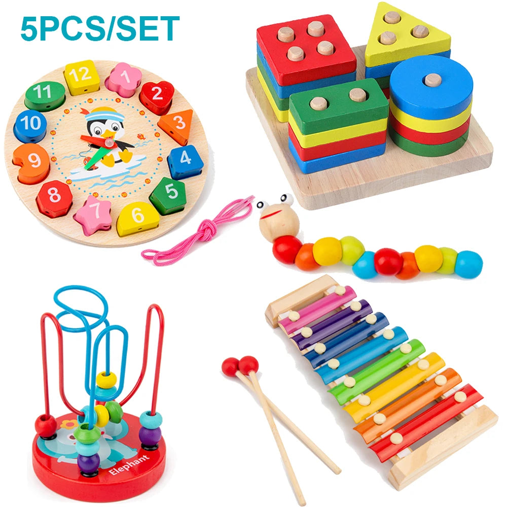 Montessori 3D Wooden Puzzle Toy – Educational Early Learning Game for Toddlers and Kids