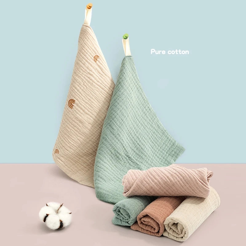 5PCS Soft Cotton Baby Washcloths Set – Absorbent Face Towels for Daily Baby Care
