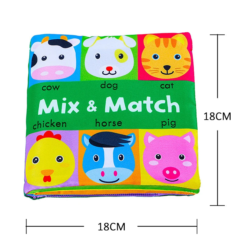 Soft Baby Cloth Book – Sensory Learning Toy for Infants Aged 0–12 Months