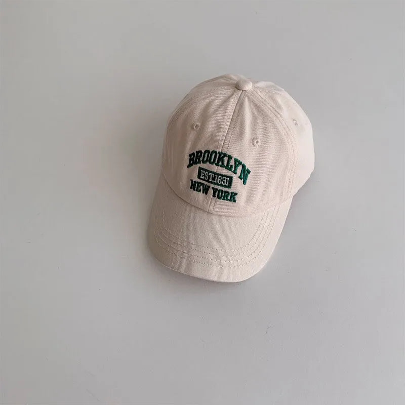 Adjustable Cotton Baby Baseball Cap – Letter Embroidery Snapback Hat for 1–3Y