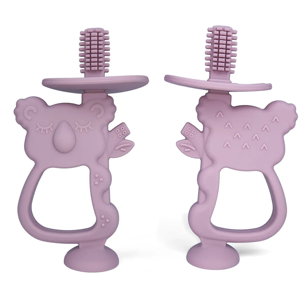 Baby Teether Glove Cartoon Bear | BPA-Free Silicone Molar Mitt for Teething Relief