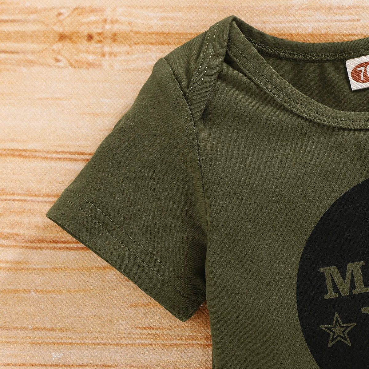 Baby Boy Summer Outfit Set – Letter Bodysuit + Camouflage Pants + Hat (0–18 Months)