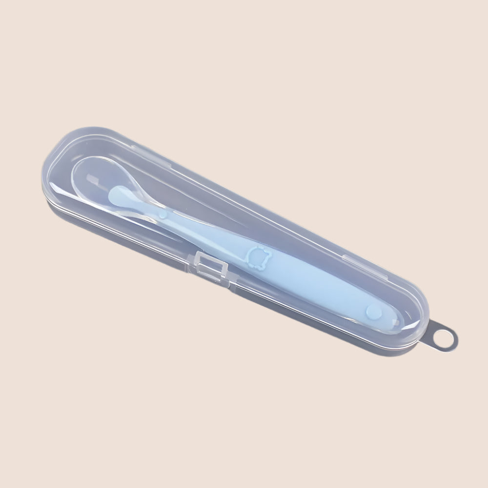 Baby Silicone Feeding Spoon – Soft Training Tableware with Storage Box