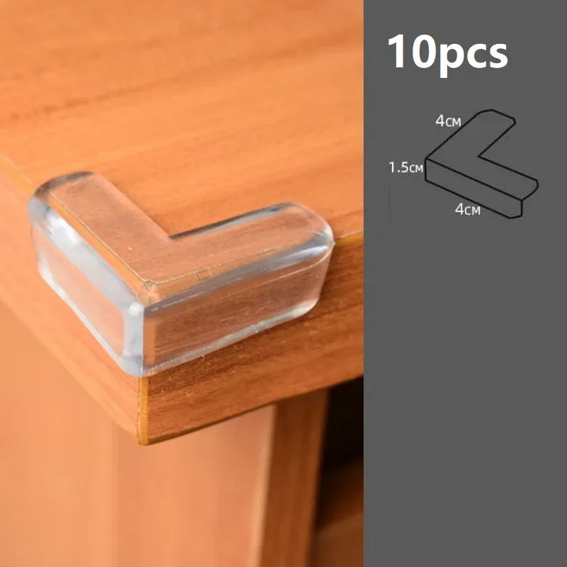 Silicone Corner Protectors – Soft Transparent Guards for Baby Safety (4/10pcs)