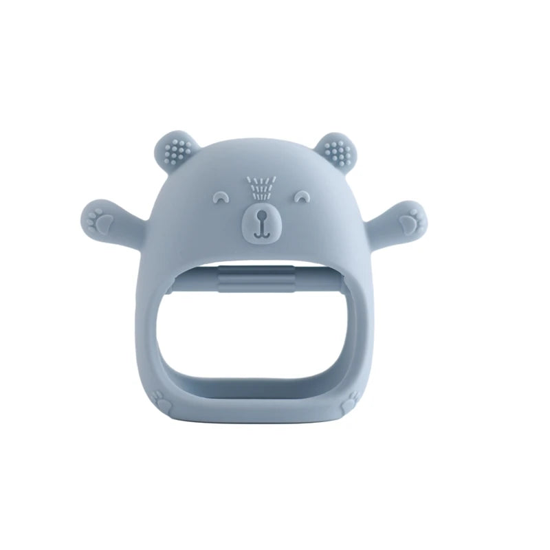 Baby Teether Glove Cartoon Bear | BPA-Free Silicone Molar Mitt for Teething Relief
