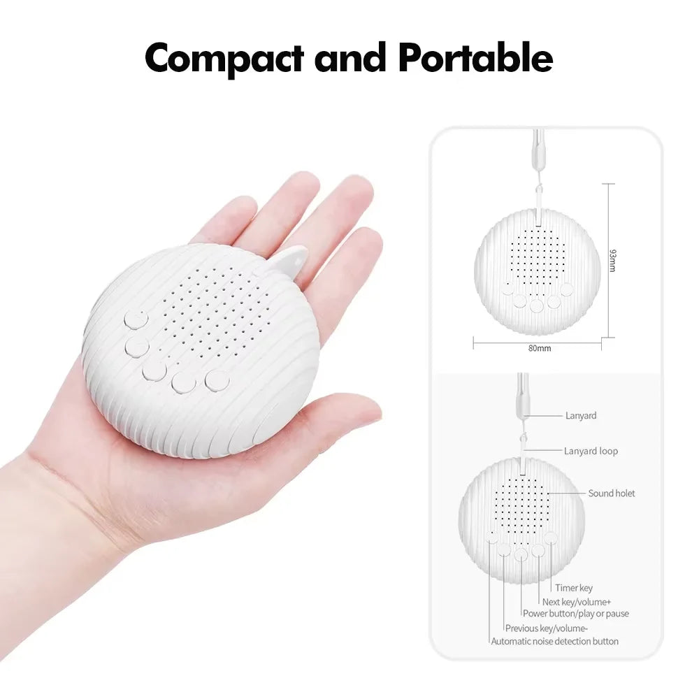 Portable Baby White Noise Machine – 10 Soothing Sounds with Rechargeable Battery