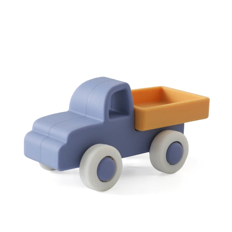 Montessori Silicone & Wooden Car Teether – BPA Free Baby Toy for Teething and Development