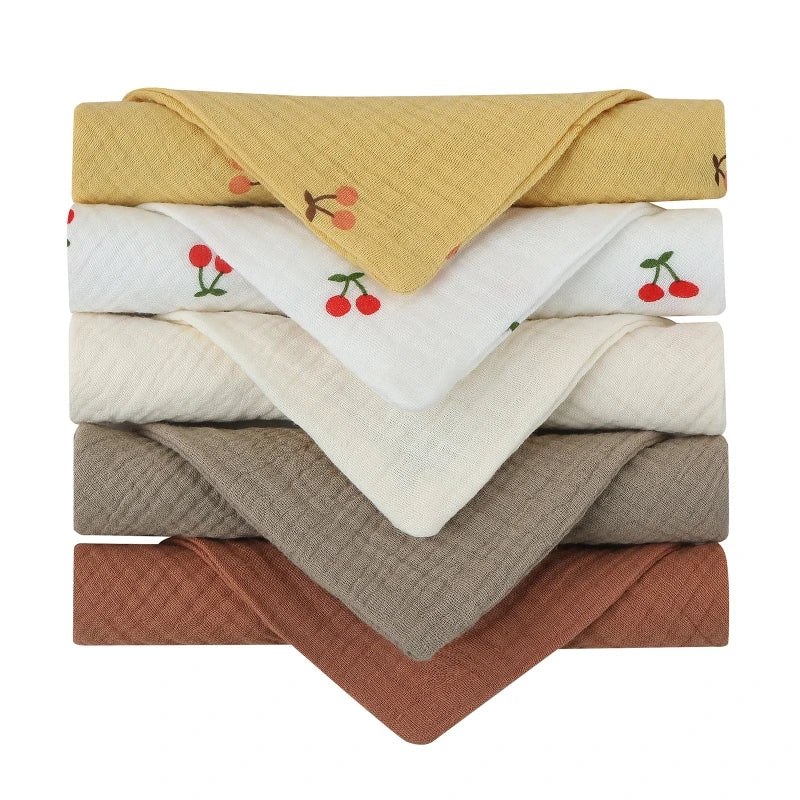 5PCS Soft Cotton Baby Washcloths Set – Absorbent Face Towels for Daily Baby Care