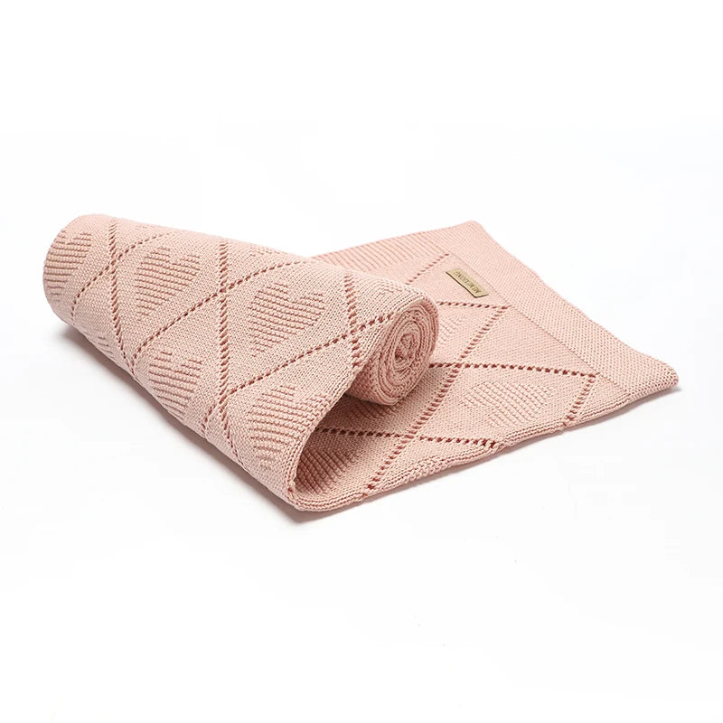 Baby Cotton Knit Blanket – Soft Swaddle Wrap for Stroller & Nursery, 90x70cm