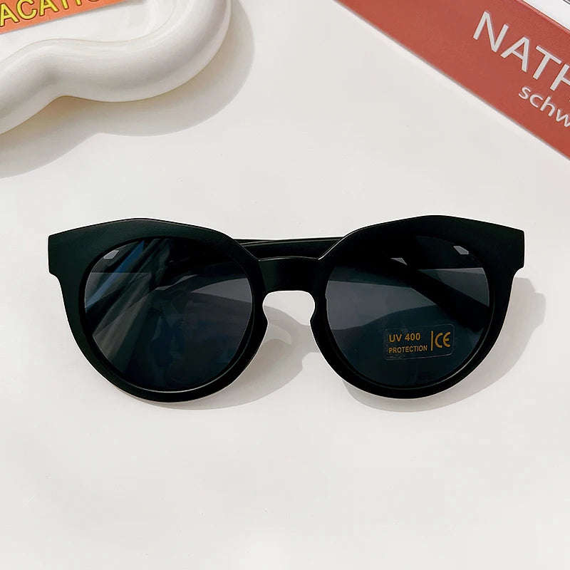 Children’s Vintage Round UV400 Sunglasses – Frosted Acrylic Sun Protection