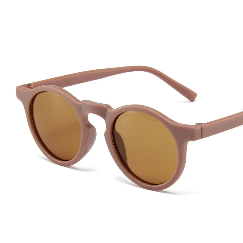 Children’s Vintage Round UV400 Sunglasses – Frosted Acrylic Sun Protection