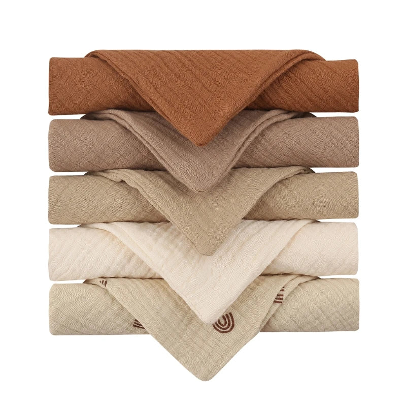 5PCS Soft Cotton Baby Washcloths Set – Absorbent Face Towels for Daily Baby Care