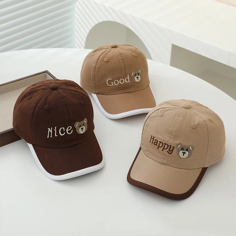 Adjustable Cotton Baby Baseball Cap – Letter Embroidery Snapback Hat for 1–3Y