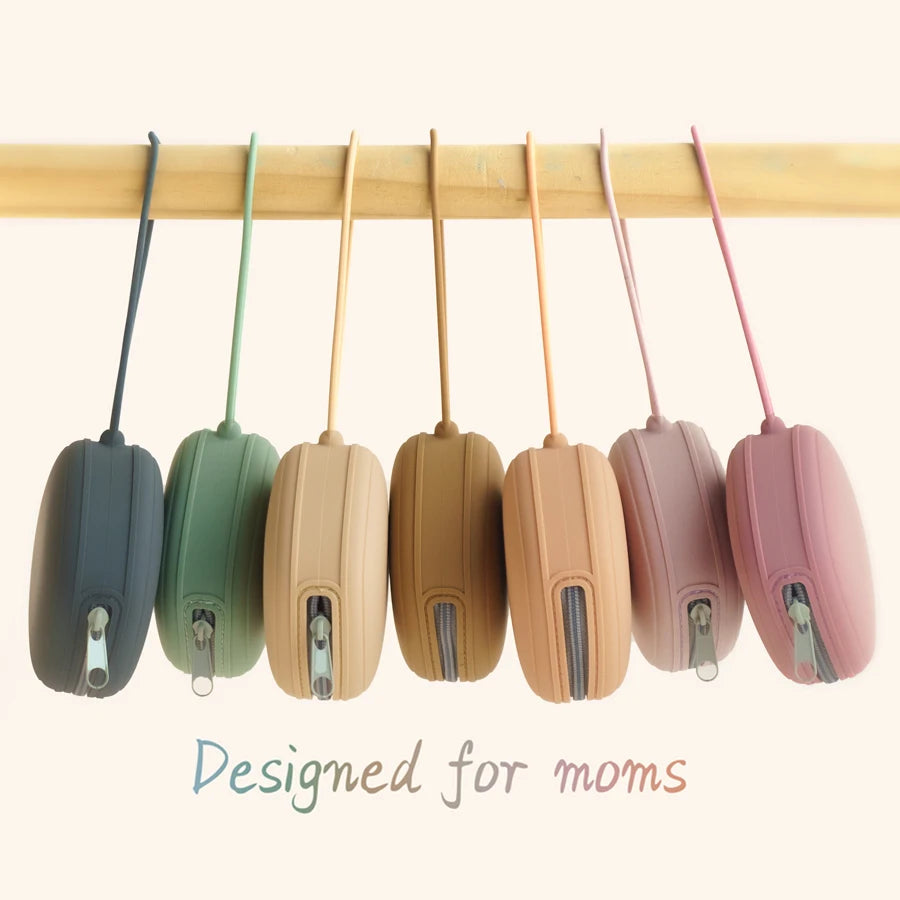 Portable Silicone Baby Pacifier Holder Case – Food Grade Zipper Soother Box for On-the-Go Use