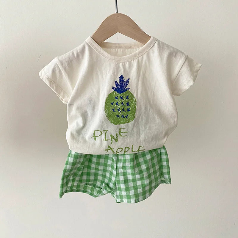 Unisex Cotton Baby Pajamas Set – Sleeveless Summer Cartoon Nightwear for Toddlers 1–3Y