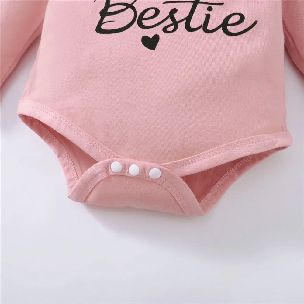 3PCS Mama Print Baby Girl Outfit – Long Sleeve Romper, Heart Pants & Headband Set