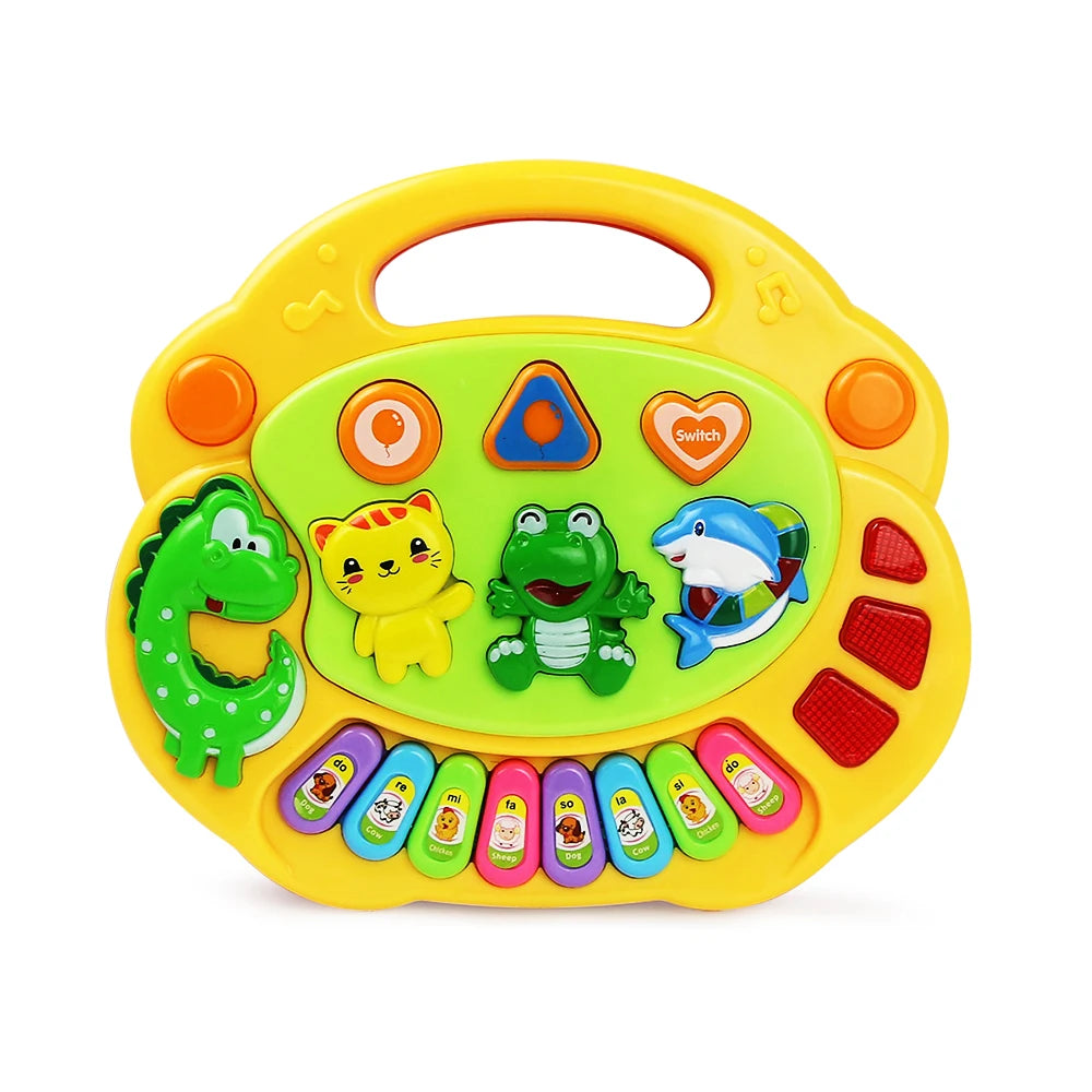 Cartoon Animal Piano Keyboard – Interactive Music Toy with Lights and Sounds