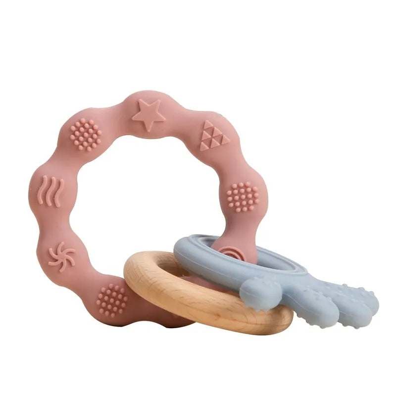 Baby Teether Glove Cartoon Bear | BPA-Free Silicone Molar Mitt for Teething Relief