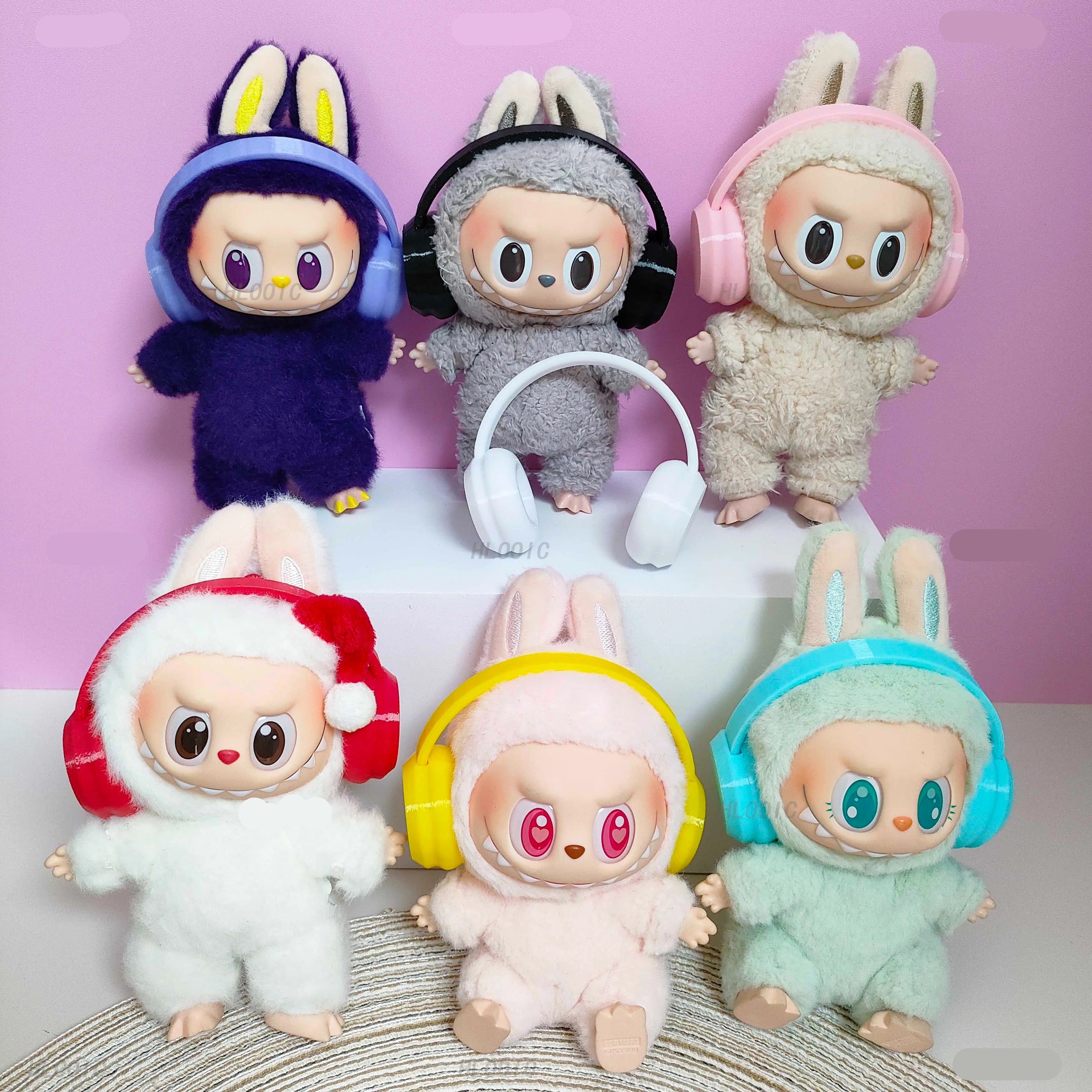 17cm Labubu Macaron Earphone Accessory – Fashion Doll Earphones for 10cm–17cm Plush Figures