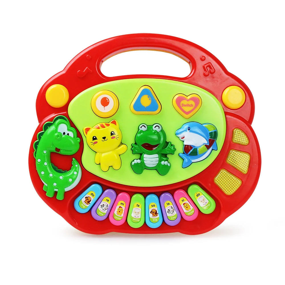 Cartoon Animal Piano Keyboard – Interactive Music Toy with Lights and Sounds