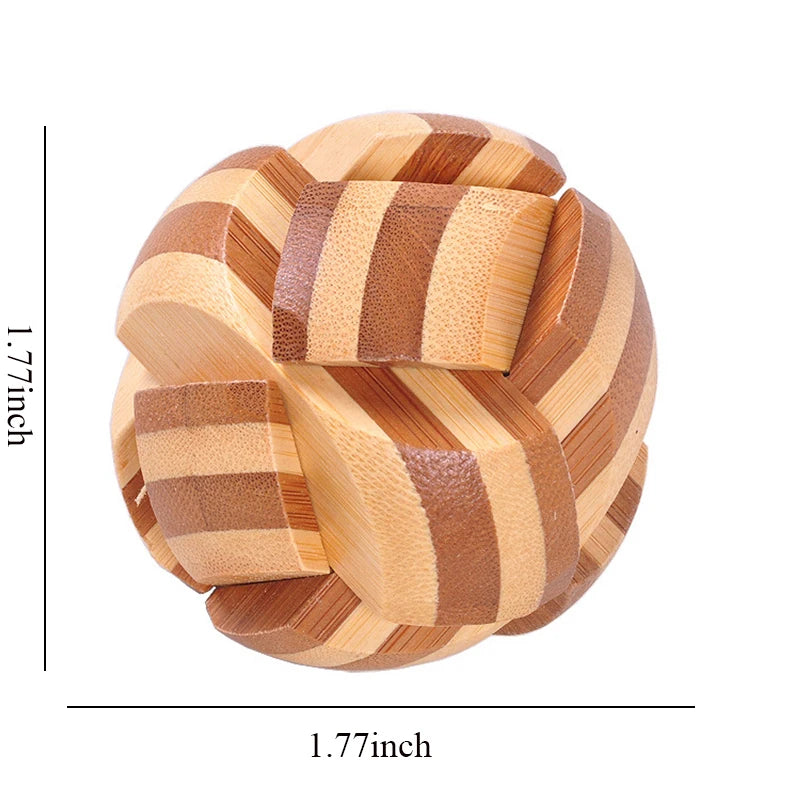 Wooden Kong Ming Lock Lu Ban Puzzle Toy for Kids & Adults – Brain Teaser 3D Montessori Game