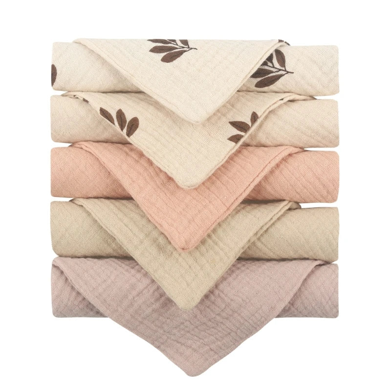 5PCS Soft Cotton Baby Washcloths Set – Absorbent Face Towels for Daily Baby Care
