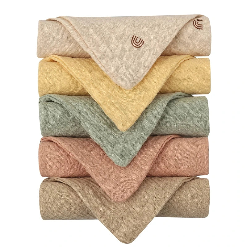 5PCS Soft Cotton Baby Washcloths Set – Absorbent Face Towels for Daily Baby Care