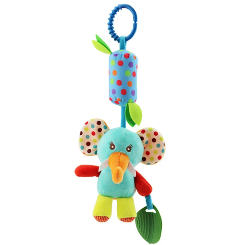 Soft Animal Handbells Rattle – Giraffe & Zebra Plush Toy with Teether for Infants