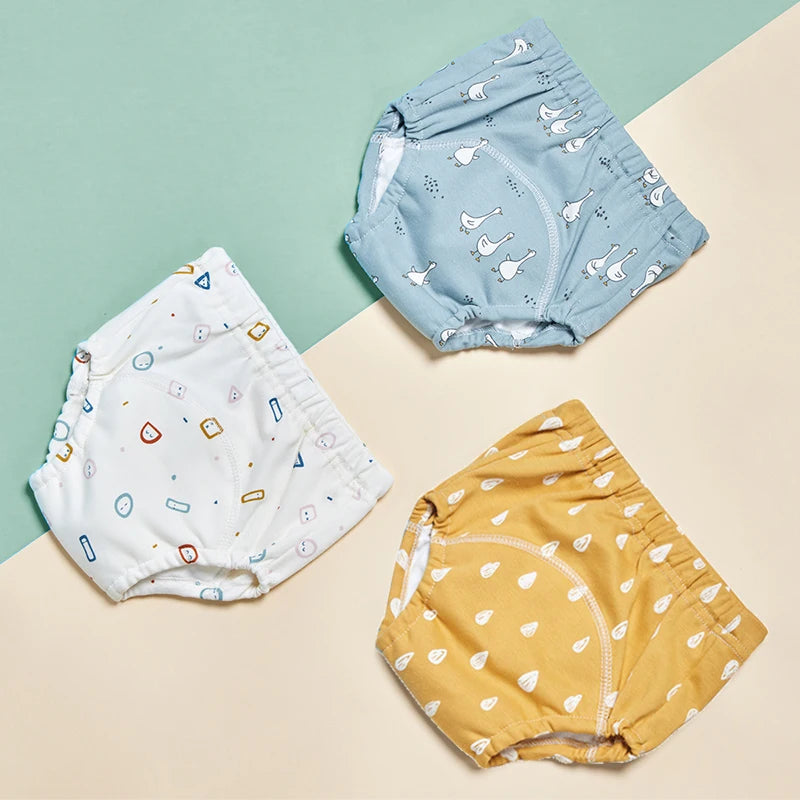 3-Pack Baby Training Pants – Reusable Cotton Waterproof Diaper Underwear (12–15kg)